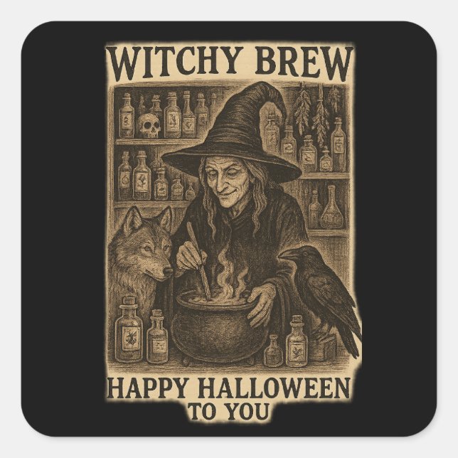 Hexchy Brew Halloween Stickers (Vorderseite)