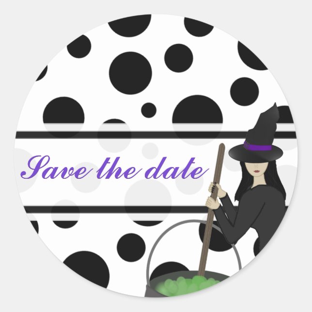 Hexchy Brew Save the Date Stickers (Vorderseite)