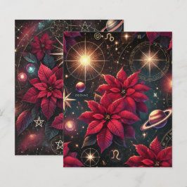 Hexchy Celestial Skies Poinsettia Scrapbook Paper