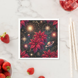 Hexchy Celestial Sky Poinsettia Découpage Napkins Serviette
