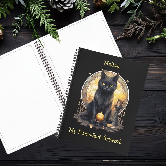 Hexchy Gothic Black Cat Sketchbook Notizbuch (Von Creator hochgeladen)