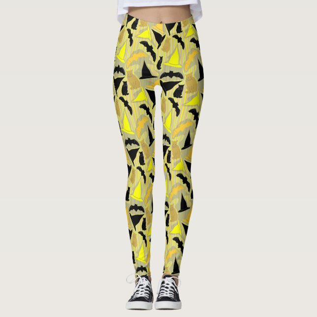 Hexchy Halloween Stripes Leggings (Vorderseite)