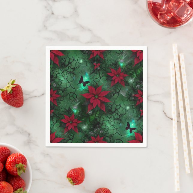Hexchy Magic Forest Poinsettia Découpage Napkins Serviette (Beispiel)