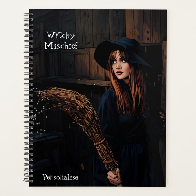 Hexchy Mischief Fuk Zitat Broomstick Cool Journal Planer (Vorderseite)
