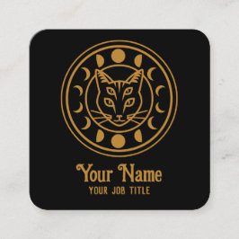 Hexchy Moon Phases Cat Quadratische Visitenkarte