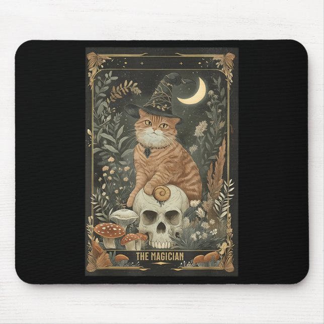Hexchy Niedlich Cat Tarot Card Gothic Cotattecore  Mousepad (Vorne)
