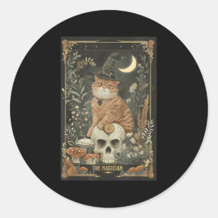 Hexchy Niedlich Cat Tarot Card Gothic Cotattecore  Runder Aufkleber
