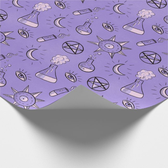 Hexchy Occult Symbols Pattern - Mystical Magic Geschenkpapier (Ecke)