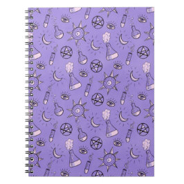Hexchy Occult Symbols Pattern - Mystical Magic Notizblock