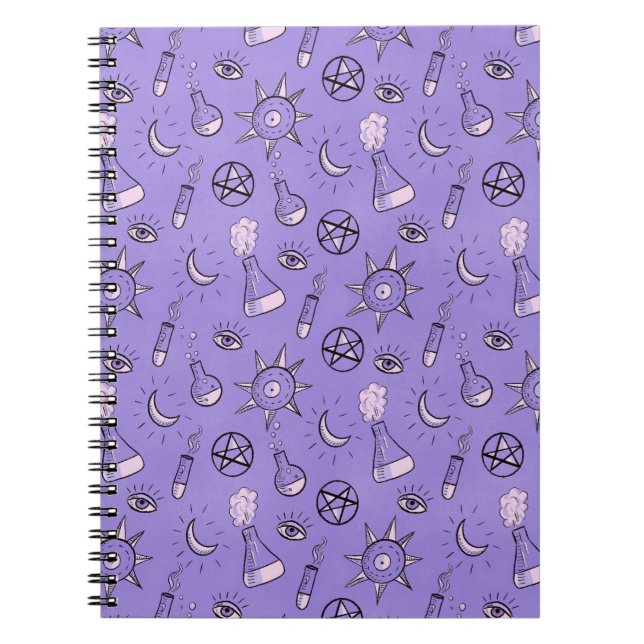 Hexchy Occult Symbols Pattern - Mystical Magic Notizblock (Vorderseite)