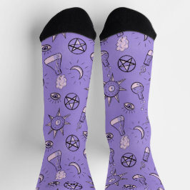 Hexchy Occult Symbols Pattern - Mystical Magic Socken
