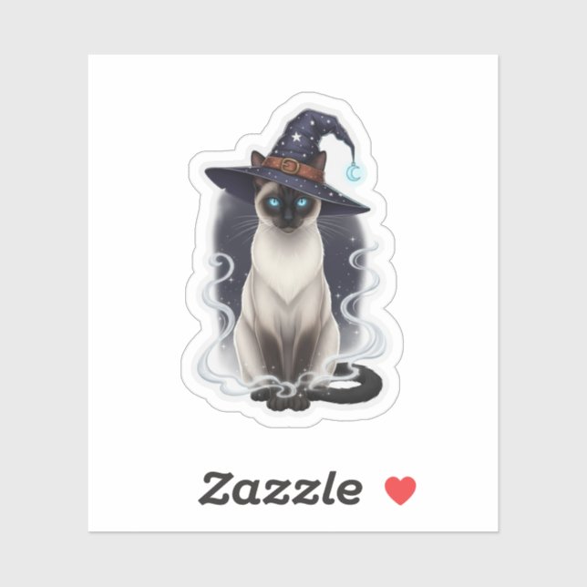 Hexchy Siamese - Halloween Sleek Cat Aufkleber (Blatt)