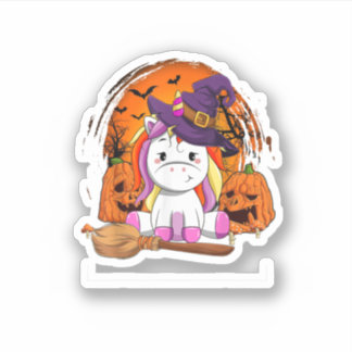 Hexchy Unicorn Halloween Pumpkin Niedliches Hallow Aufkleber