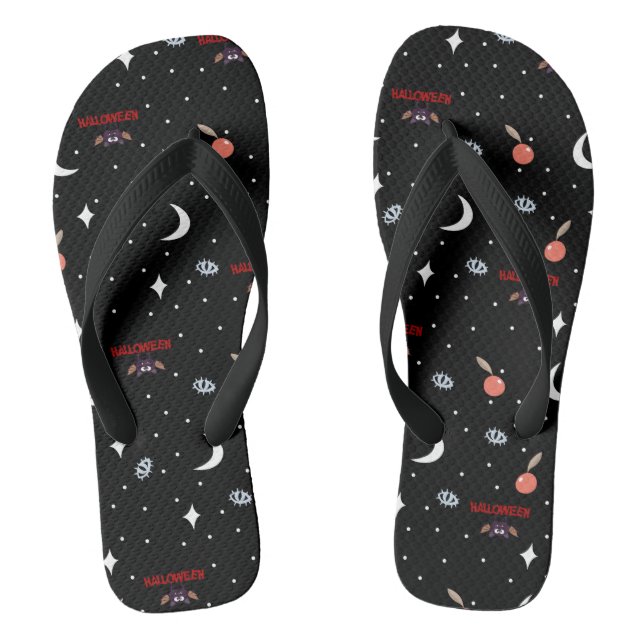 Hexe Apple Spooky Eye Halloween Nacht Flip Flops (Fußbett)