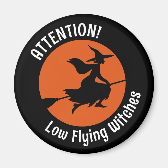 Hexe auf Broom Magnet (Vorne)