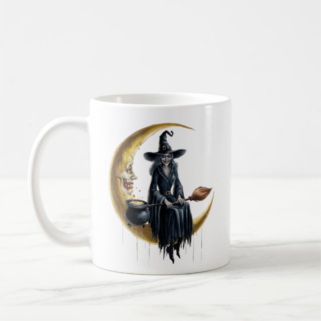 Hexe auf dem Mond Kaffeetasse (Links)