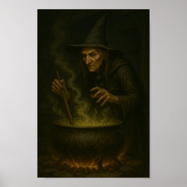 Hexe auf der Cauldron-Stirring Up Magic und Mayhem Poster (Vorne)