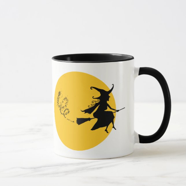 Hexe auf ihrer Broom-Tasse Tasse (Rechts)