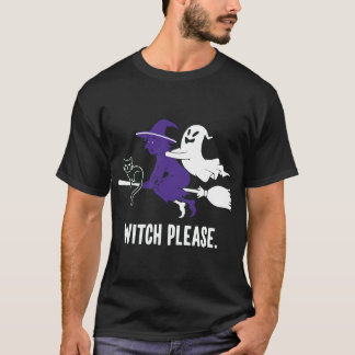 Hexe Bitte Funny Halloween Flying Hexe Ghost T-Shirt