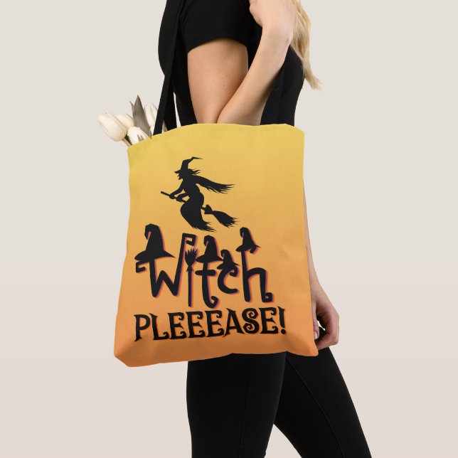 Hexe bitte Gold Bold Moderne Hexe Halloween Tasche (Von Nahem)