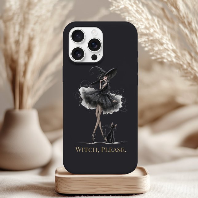 Hexe, bitte – Gothic-Hexen-Handyhülle Case-Mate iPhone Hülle (Witch, Please – Gothic Witch Phone Case on a neutral boho table)