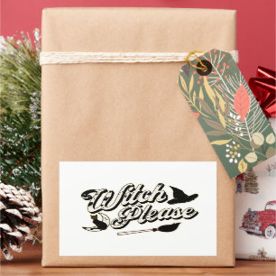 Hexe bitte Halloween Rechteckiger Aufkleber