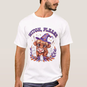 Hexe bitte Highland-Kuh Halloween T-Shirt