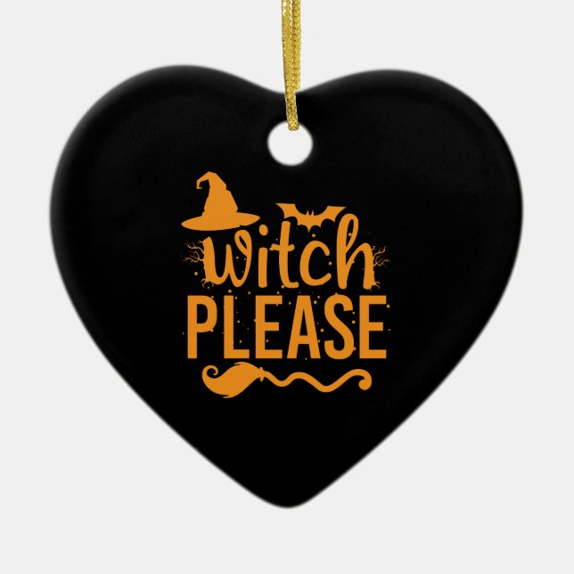 Hexe Bitte Shirt Hexe Shirt Witziges Halloween Keramik Ornament (Vorne)