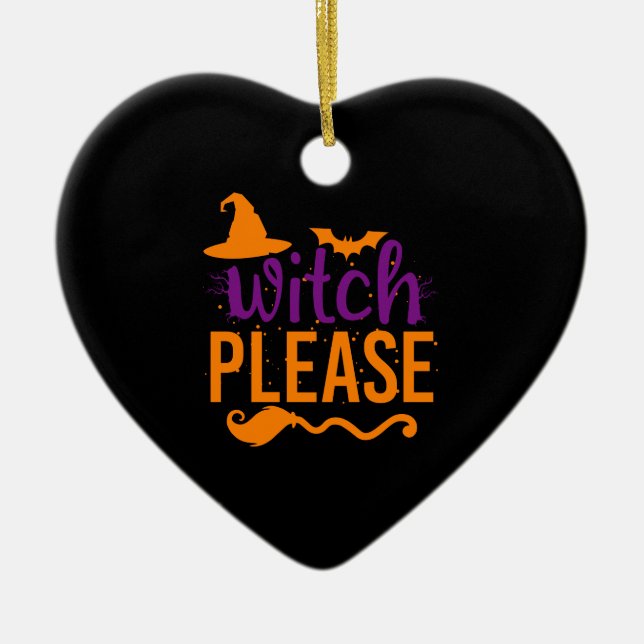 Hexe Bitte Shirt Hexe Shirt Witziges Halloween Keramik Ornament (Vorne)