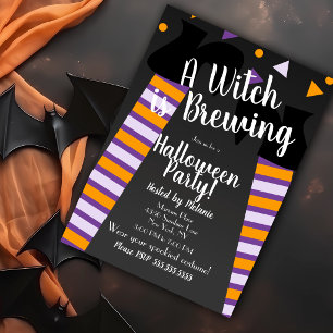Hexe braut Beine Halloween-Party Geburtstag Einladung