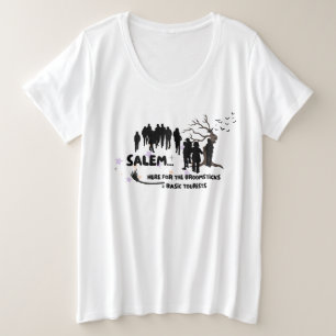 Hexe Broom Besuch Salem Basic Tourist Große Größe T-Shirt