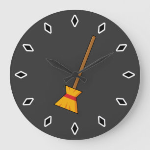 Hexe Broom Große Wanduhr