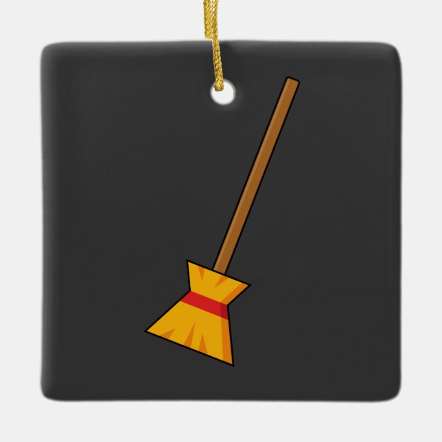 Hexe Broom Keramikornament (Vorderseite)