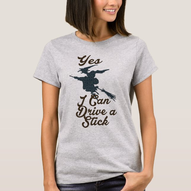 Hexe Broom Stick Funny Halloween Shirt Damen (Vorderseite)