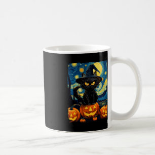 Hexe Cat Starry Night Van Gogh Retro Halloween Ca Kaffeetasse
