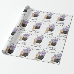 Hexe Cauldron Halloween Babydusche Geschenkpapier