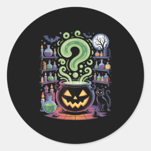 Hexe Cauldron Tions Pumpkins Soky Halloween Runder Aufkleber
