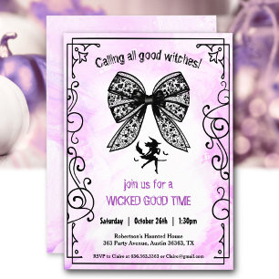 Hexe Coquette Bow Halloween Girls Night Party Einladung