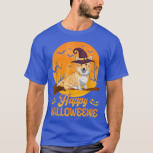 Hexe Corgi Hund Happy Halloweenie Halloween Costum T-Shirt