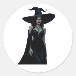 Hexe der Nacht Runder Aufkleber