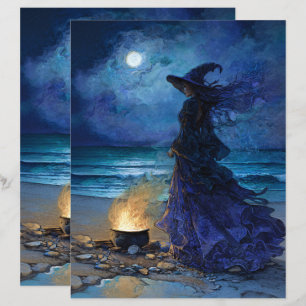 Hexe des "Moonlit Sea Scrapbook Paper"