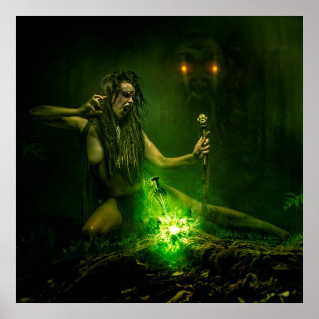 Hexe, die das grüne Licht verwirft Poster (Vorne)