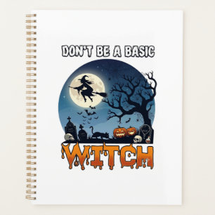 Hexe Don Be Basic Halloween Mondkatze Kürbis_1 Planer