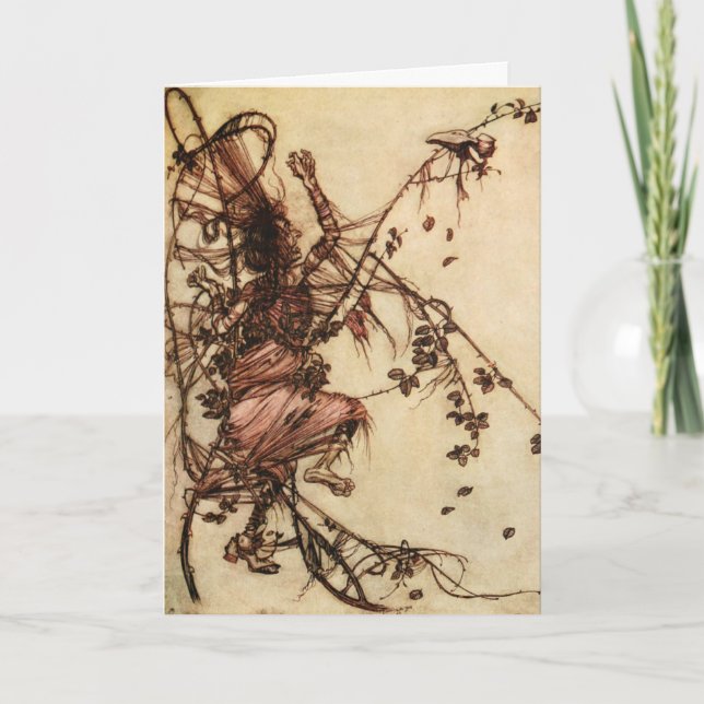 Hexe Entangled in Thorns von Arthur Rackham Karte (Vorderseite)