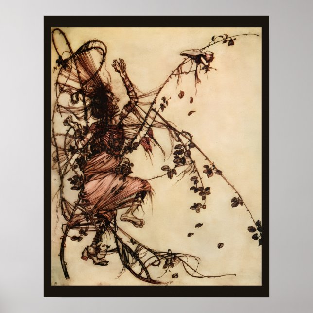 Hexe Entangled in Thorns von Arthur Rackham Poster (Vorne)
