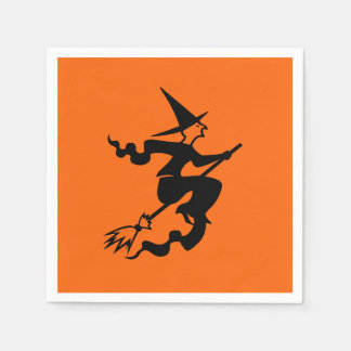 Hexe fliegt auf Besen Halloween 4Nellie Serviette