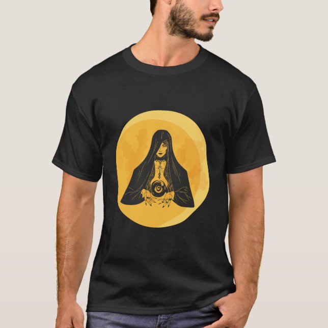 Hexe Fortune Teller Halloween T-Shirt (Vorderseite)