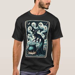 Hexe Ghost Cauldron Gothic Supernatural Tarot Car T-Shirt
