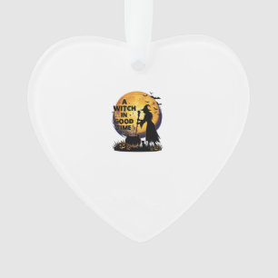 Hexe Gute Zeit Halloween Mond Kessel_1 Ornament