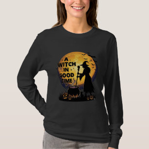 Hexe Gute Zeit Halloween Mond Kessel_1 T-Shirt